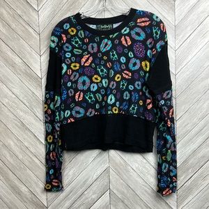 EMMA MULHOLLAND Mesh bottom cropped leopard design long sleeve top 10